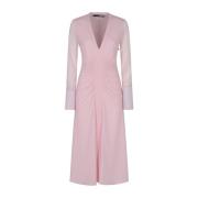 Midi V-Neck Jurk Collectie Rotate Birger Christensen , Pink , Dames