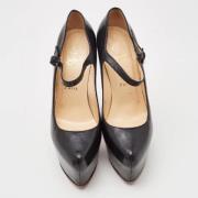 Pre-owned Leather heels Christian Louboutin Pre-owned , Black , Dames