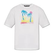 T-shirt met print Palm Angels , White , Heren