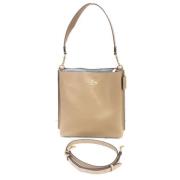 Pre-owned Leather handbags Coach Pre-owned , Beige , Dames