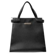 Pre-owned Leather handbags Burberry Vintage , Black , Dames