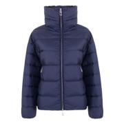 Blauwe Jas met Rits en Logo Duno , Blue , Dames