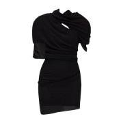 Zwart Asymmetrisch Ontwerp Korte Mouw Top Jacquemus , Black , Dames