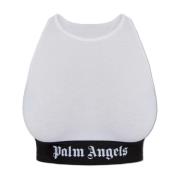 Katoenen lingerie top Palm Angels , White , Dames