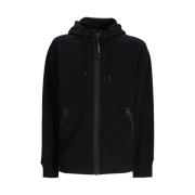 Zwarte Fleece Hoodie met Lens Detail C.p. Company , Black , Heren