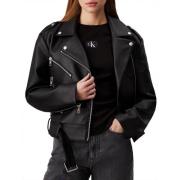 Zwarte Biker Eco-Leren Jas Calvin Klein Jeans , Black , Dames