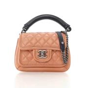 Pre-owned Leather handbags Chanel Vintage , Brown , Dames