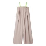 Gestreepte wijde jumpsuit Mes Demoiselles , Beige , Dames