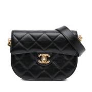 Pre-owned Leather shoulder-bags Chanel Vintage , Black , Dames