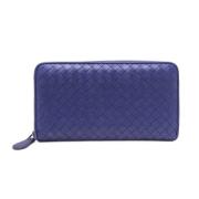 Pre-owned Leather wallets Bottega Veneta Vintage , Blue , Unisex