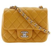 Pre-owned Leather shoulder-bags Chanel Vintage , Yellow , Dames