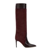 Bourgondische Suède Stiletto Laarzen Paris Texas , Red , Dames