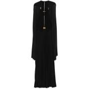 Zwarte Halterjurk met V-Hals Elisabetta Franchi , Black , Dames