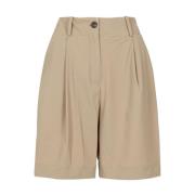 Bruine Shorts met Hoge Taille en Zakken RRD , Brown , Dames