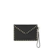 Rockstud Clutch met Magnetische Klep Valentino Garavani , Black , Dame...