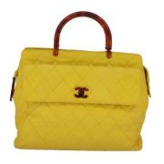 Pre-owned Leather chanel-bags Chanel Vintage , Yellow , Dames