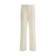 Elegante Wollen Broek Fabiana Filippi , Beige , Dames