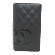 Pre-owned Leather wallets Chanel Vintage , Black , Unisex