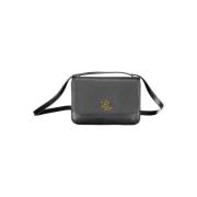 Zwarte leren handtas Ralph Lauren , Black , Dames