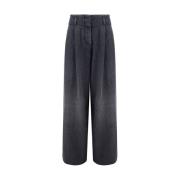 Denim Wide Leg Jeans Golden Goose , Black , Dames