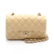 Pre-owned Leather chanel-bags Chanel Vintage , Yellow , Dames