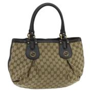 Pre-owned Canvas handbags Gucci Vintage , Beige , Dames