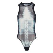 Zwarte bodysuit met transparant ontwerp Jean Paul Gaultier , Black , D...