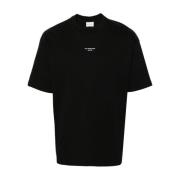 Zwart Katoenen Logo T-shirt Drole de Monsieur , Black , Heren