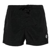 Kompas Patch Zwemshorts Stone Island , Black , Heren