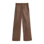 Wijde Pijp Leren Broek Joseph , Brown , Dames