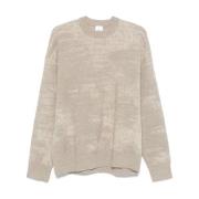 Licht Beige Ronde Hals Sweater Calvin Klein , Beige , Heren