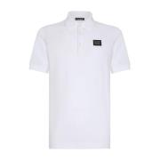 Wit Logo Plaque Polo Shirt Dolce & Gabbana , White , Heren