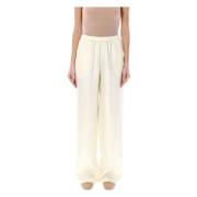 Zijden Wijde Broek Soft Vanilla Loulou Studio , Beige , Dames