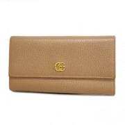 Pre-owned Leather wallets Gucci Vintage , Beige , Dames