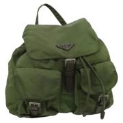 Pre-owned Leather backpacks Prada Vintage , Green , Dames