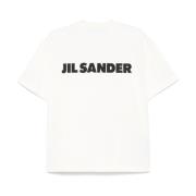 Wit Logo T-shirt en Polo Jil Sander , White , Dames