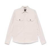 Witte Klassieke Kraag Blouse Ermenegildo Zegna , White , Heren