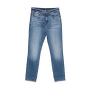 Slim Fit Jeans - Donkerblauw 7 For All Mankind , Blue , Dames