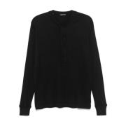 Zwarte Henley Hals Polo Shirt Tom Ford , Black , Heren