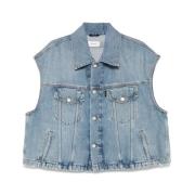 Indigo Blauw Geknoopte Vest Haikure , Blue , Dames