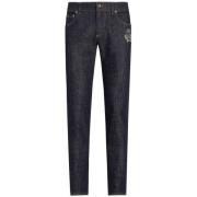 Indigo Blue Skinny Cut Denim Jeans Dolce & Gabbana , Blue , Heren