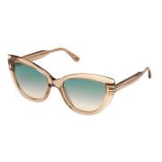 Anya Zonnebril Transparant Lichtbruin/Groen Tom Ford , Brown , Dames