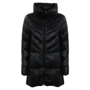 Zwarte Gewatteerde Nylonjas Herno , Black , Dames