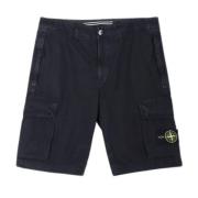 Navy Blue Bermuda Slim Shorts Stone Island , Blue , Heren