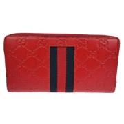 Pre-owned Leather wallets Gucci Vintage , Red , Dames