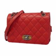 Pre-owned Leather chanel-bags Chanel Vintage , Red , Dames