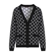 Reversible GG Wool Jacquard Cardigan Gucci , Black , Dames