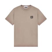 Borstlogo T-shirt in Duif Grijs Stone Island , Beige , Heren