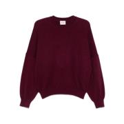 Aubergine Crew Neck Sweater Khaite , Red , Dames