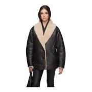 Nila - Bruin Beige Shearling Jas Vespucci by VSP , Brown , Dames